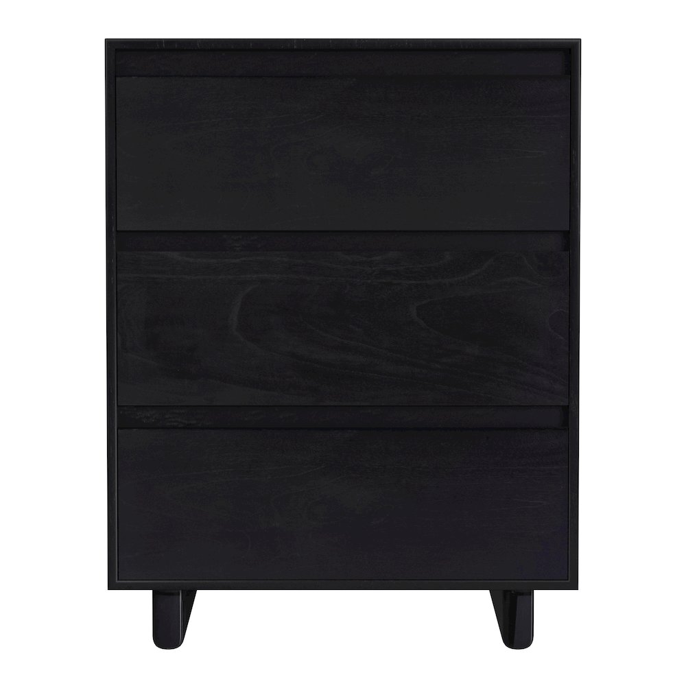 Halmstad 22 in. W Wood Panel 3 Drawer Narrow Nightstand, Black. Picture 4