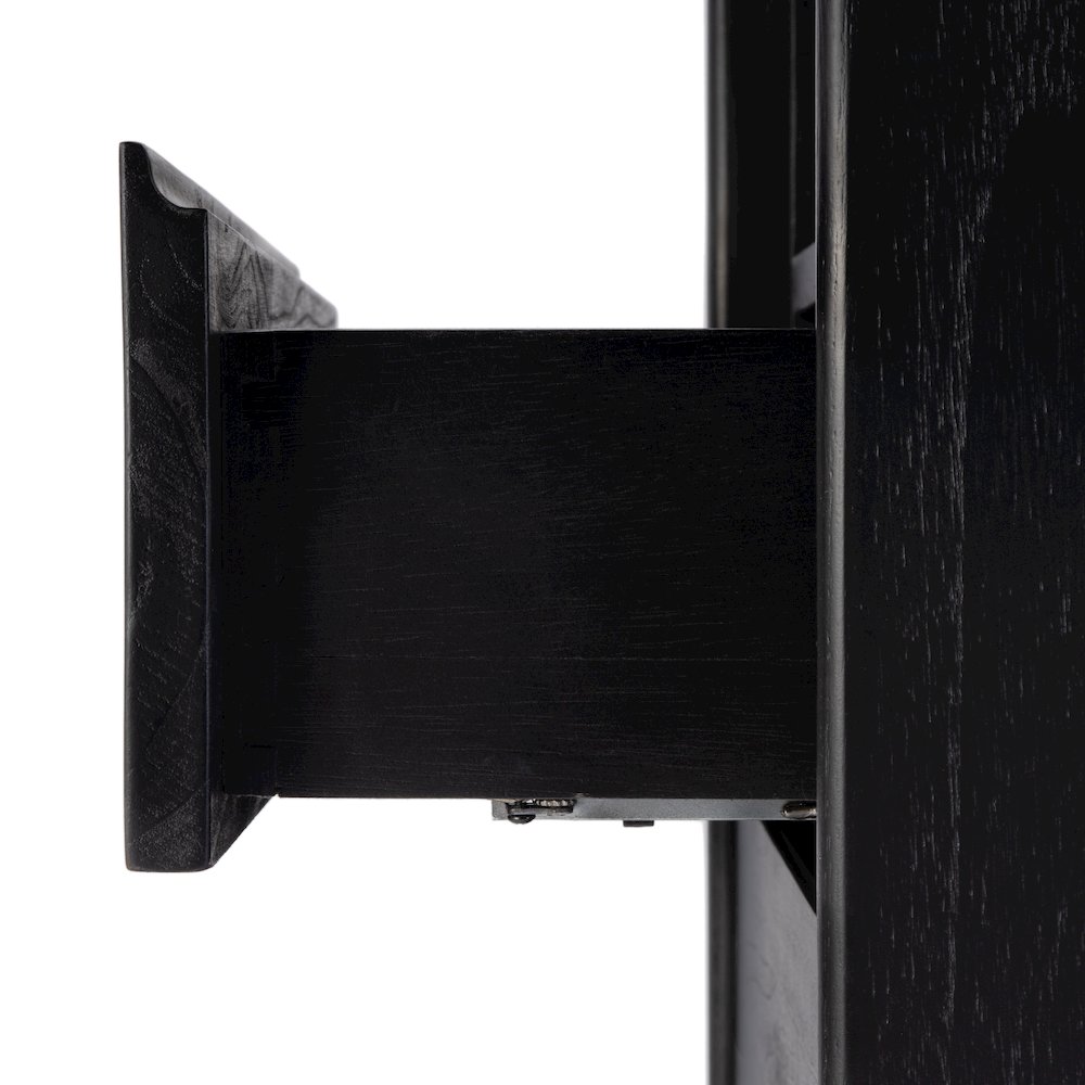 Halmstad 22 in. W Wood Panel 3 Drawer Narrow Nightstand, Black. Picture 6