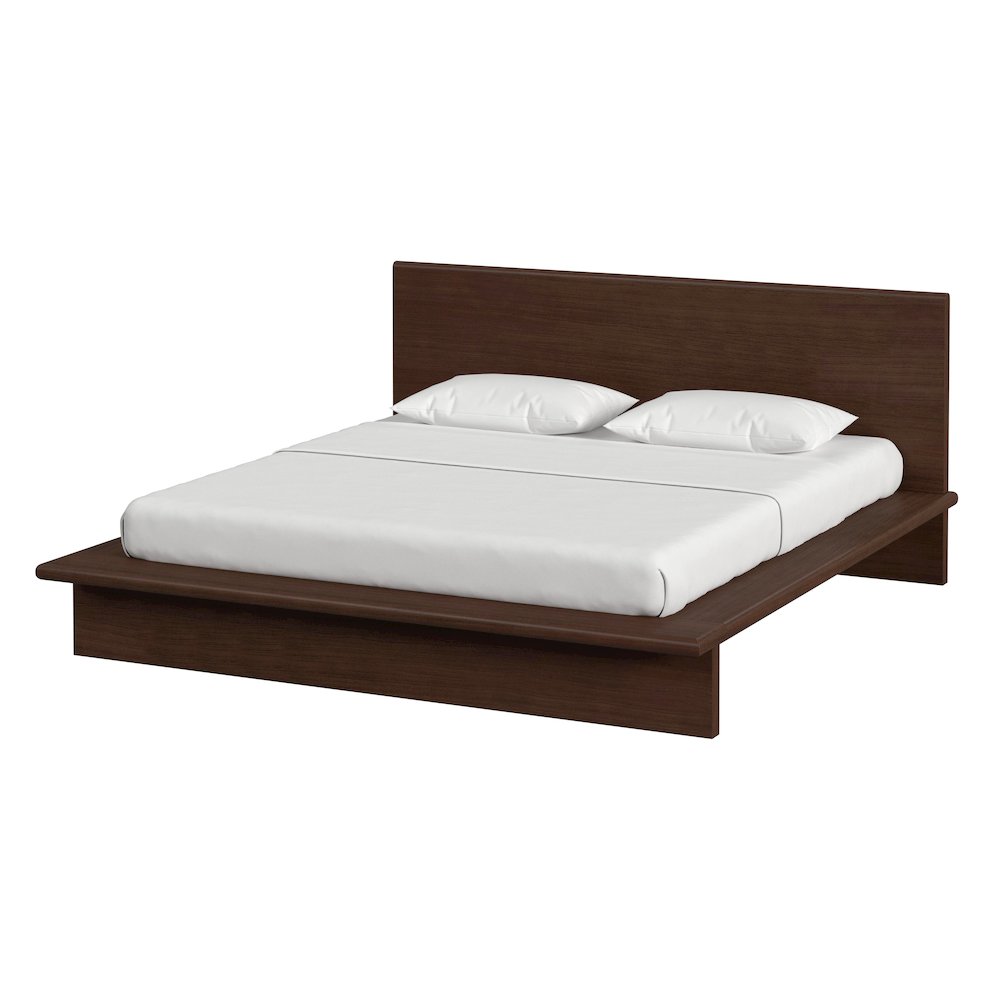 Halmstad Wood Platform King Bed, Brown. Picture 1