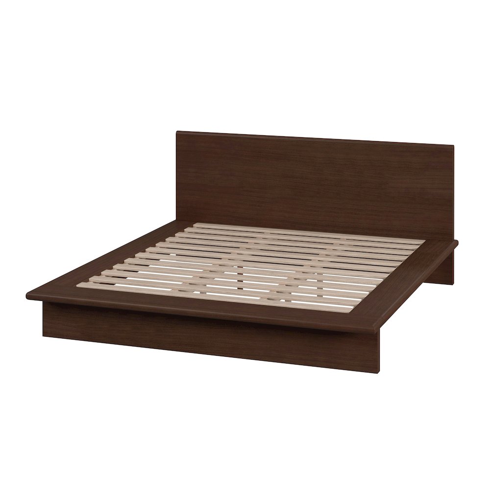 Halmstad Wood Platform King Bed, Brown. Picture 4