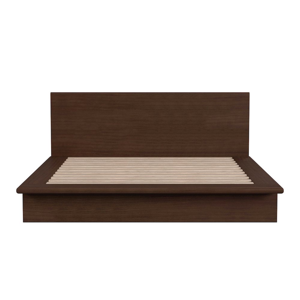 Halmstad Wood Platform King Bed, Brown. Picture 5