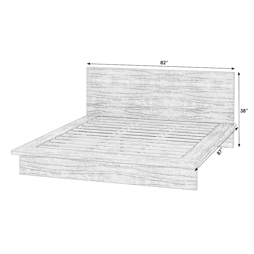 Halmstad Wood Platform King Bed, Brown. Picture 3