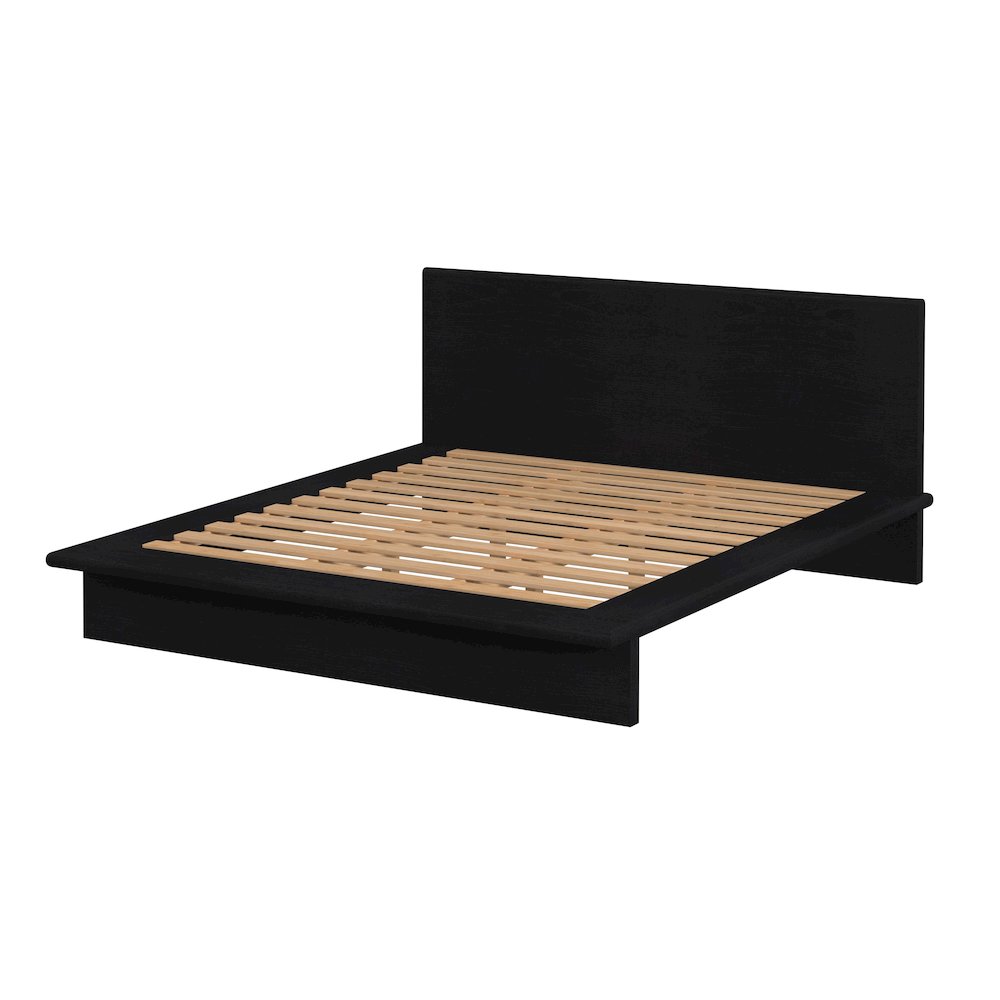 Halmstad Wood Platform King Bed, Black. Picture 4