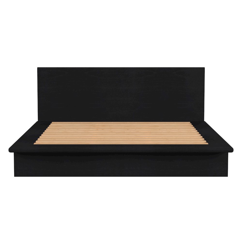 Halmstad Wood Platform King Bed, Black. Picture 5