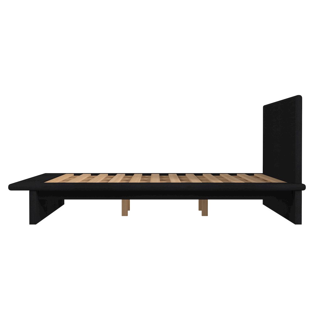 Halmstad Wood Platform King Bed, Black. Picture 6