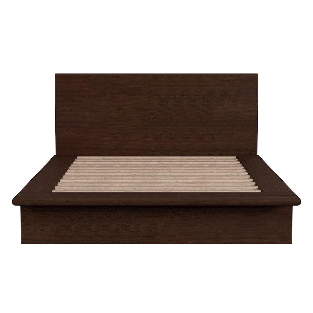 Halmstad Wood Platform Queen Bed, Brown. Picture 5