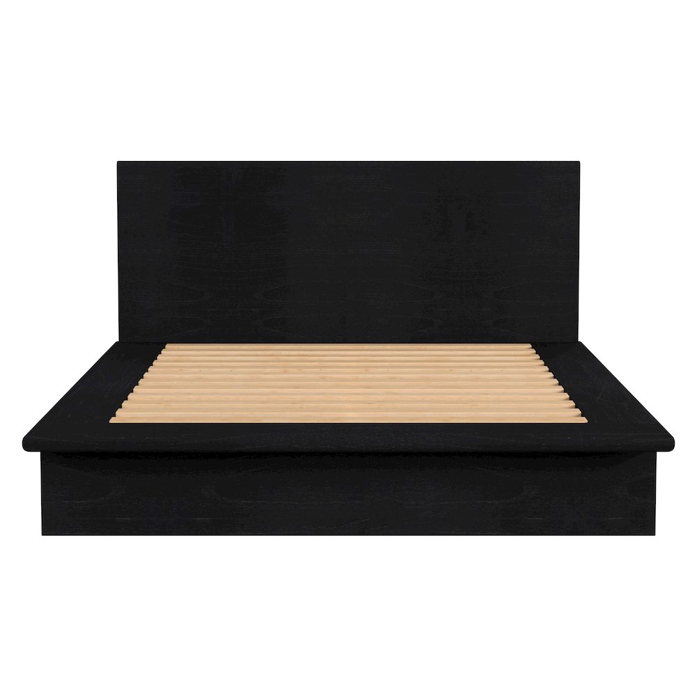 Halmstad Wood Platform Queen Bed, Black. Picture 4