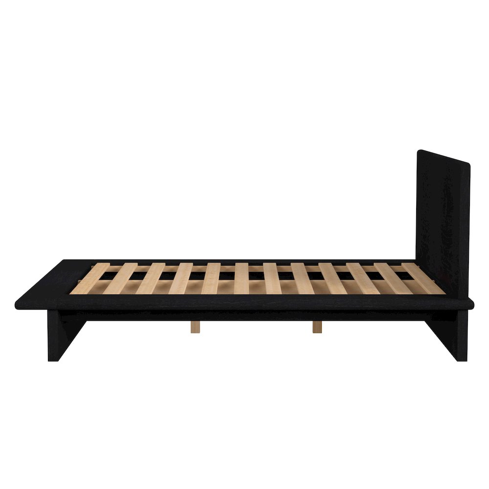Halmstad Wood Platform Queen Bed, Black. Picture 5