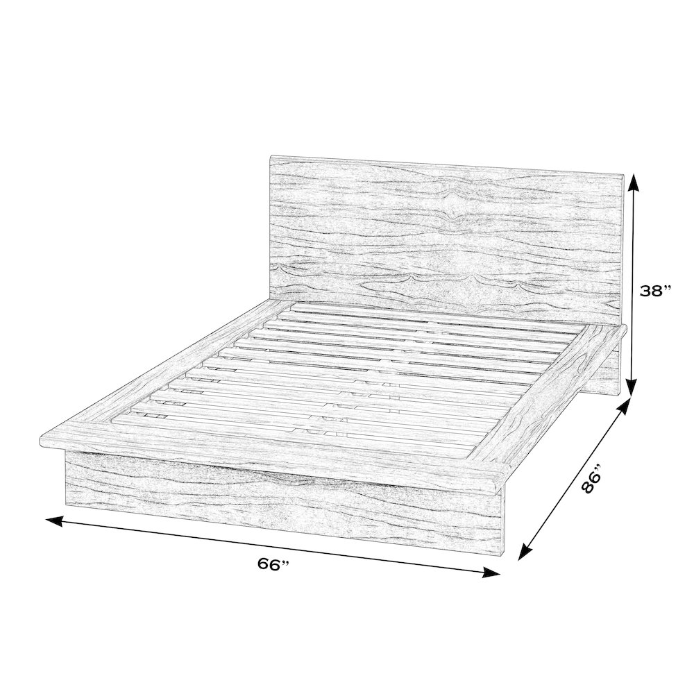 Halmstad Wood Platform Queen Bed, Black. Picture 2