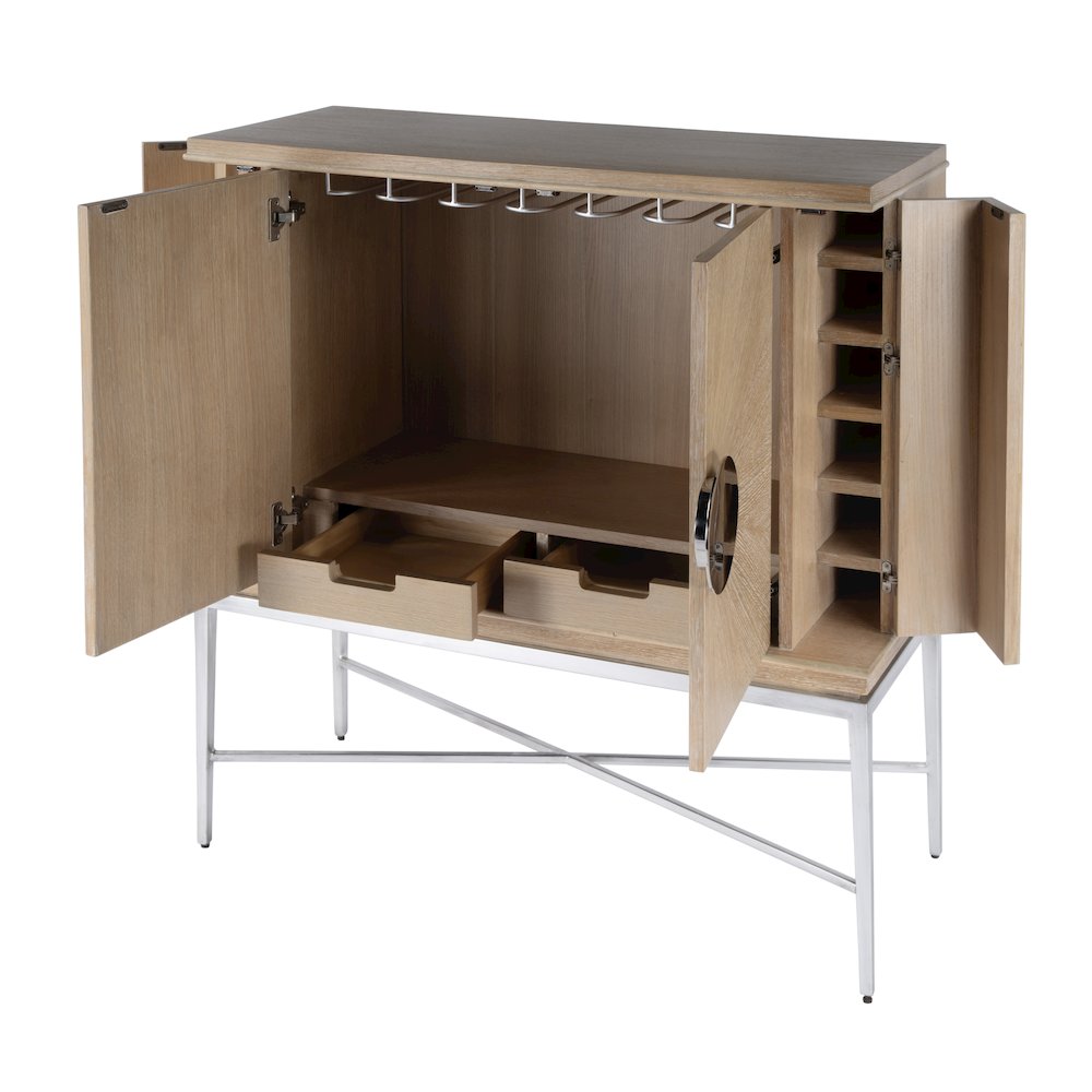 Joanie 2- Door Wine Cabinet, Tan/Beige. Picture 3