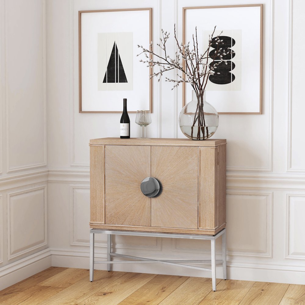 Joanie 2- Door Wine Cabinet, Tan/Beige. Picture 2