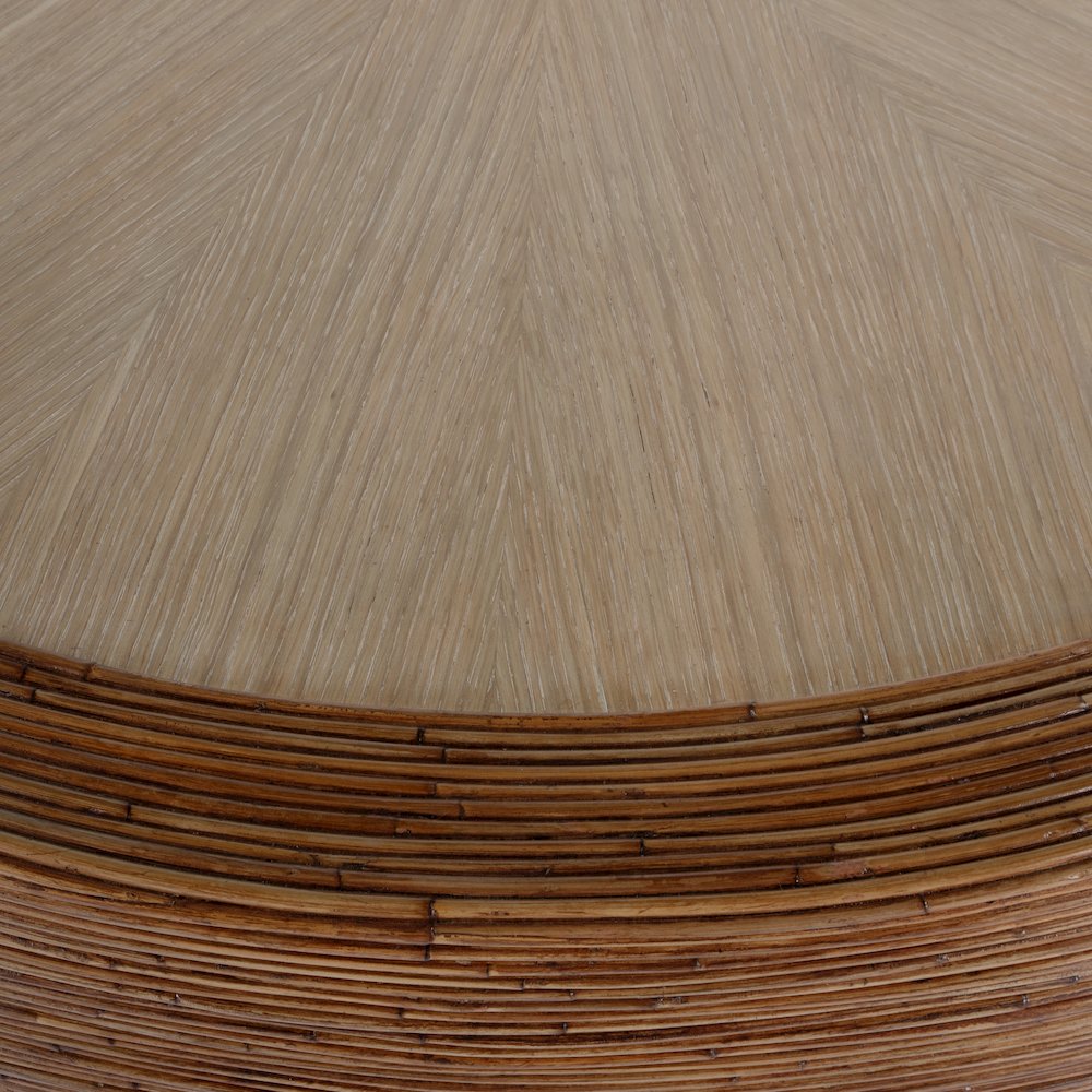 Harding Rattan Drum Coffee Table, Brown. Picture 3