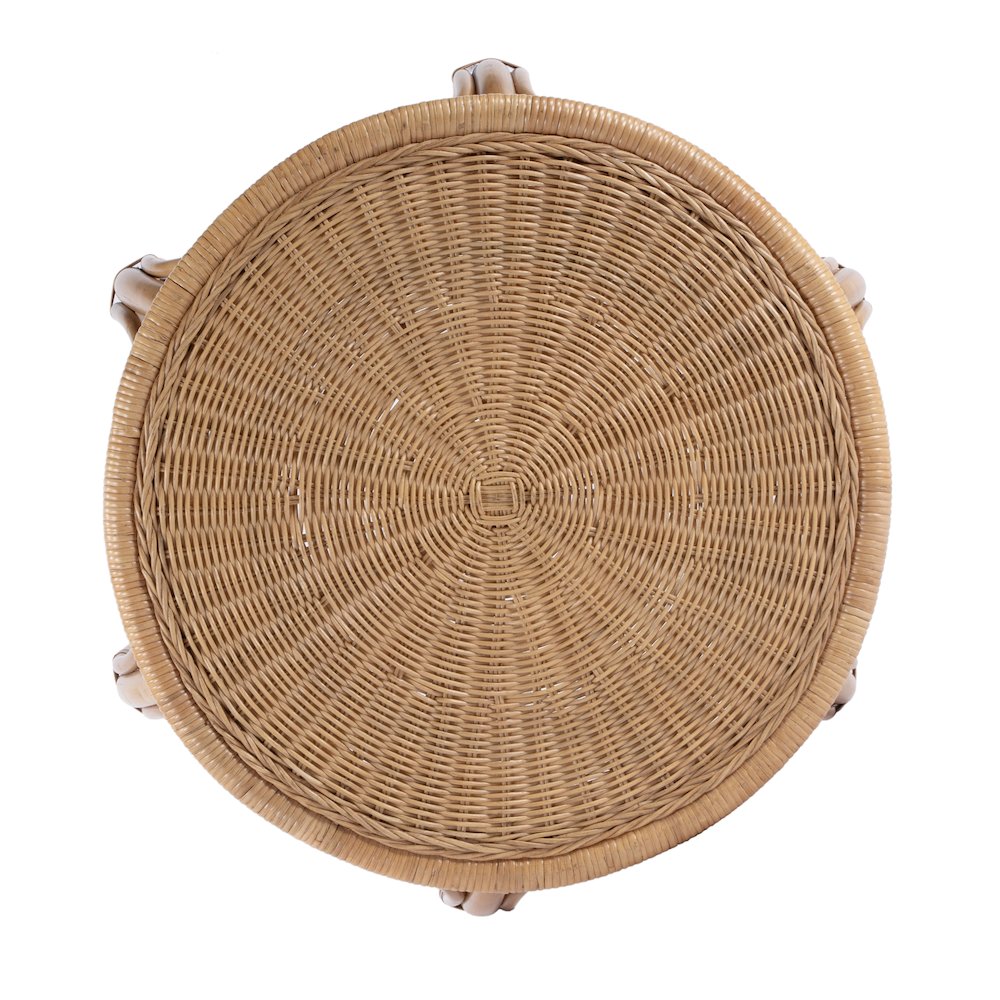 Savannah Woven Rattan Round End Table, Natural. Picture 6
