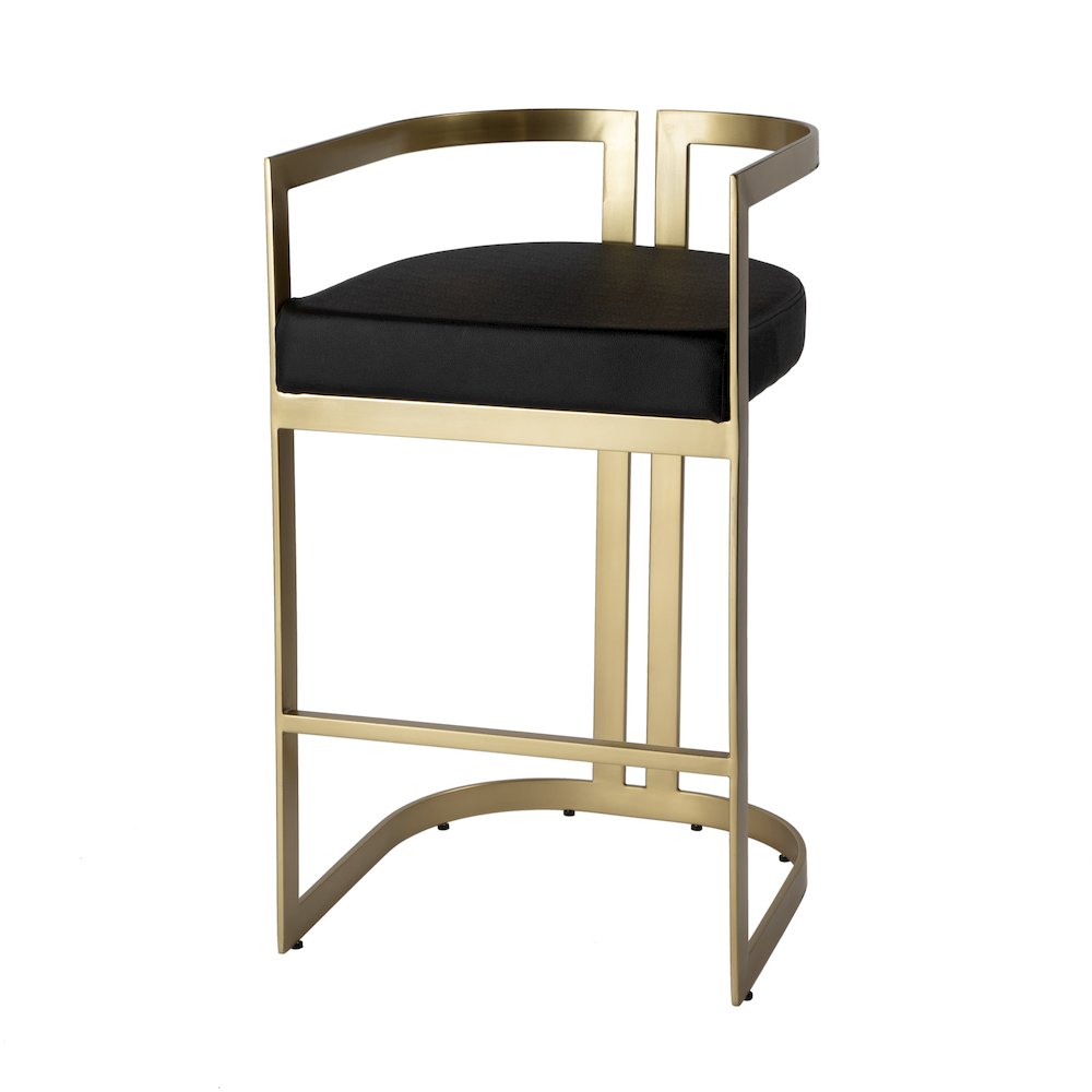 Clarence Faux Leather 28" Barstool, Black. Picture 1
