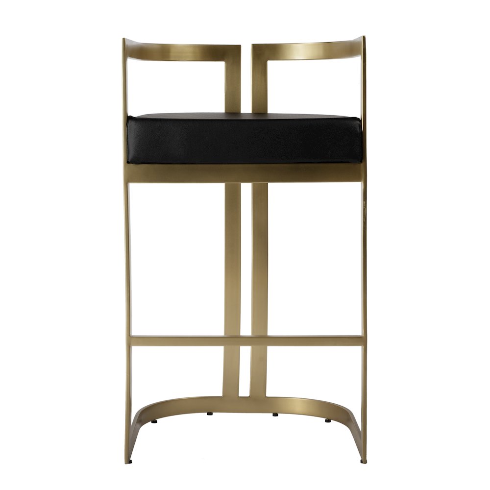 Clarence Faux Leather 28" Barstool, Black. Picture 2
