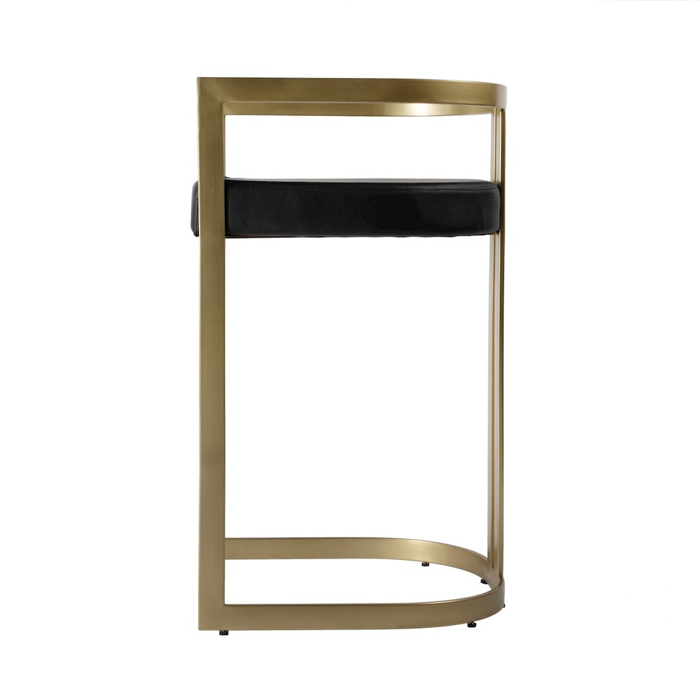 Clarence Faux Leather 28" Barstool, Black. Picture 3
