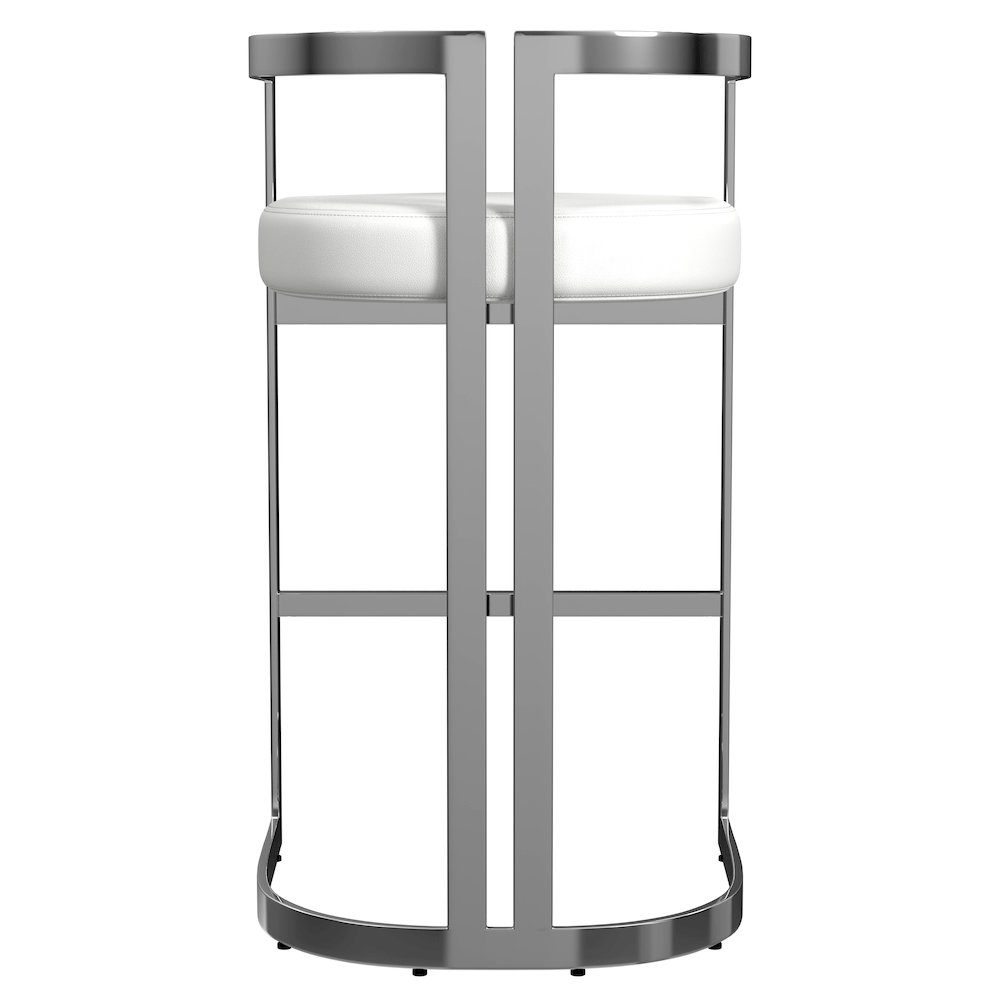 Clarence Faux Leather 28" Barstool, White. Picture 5