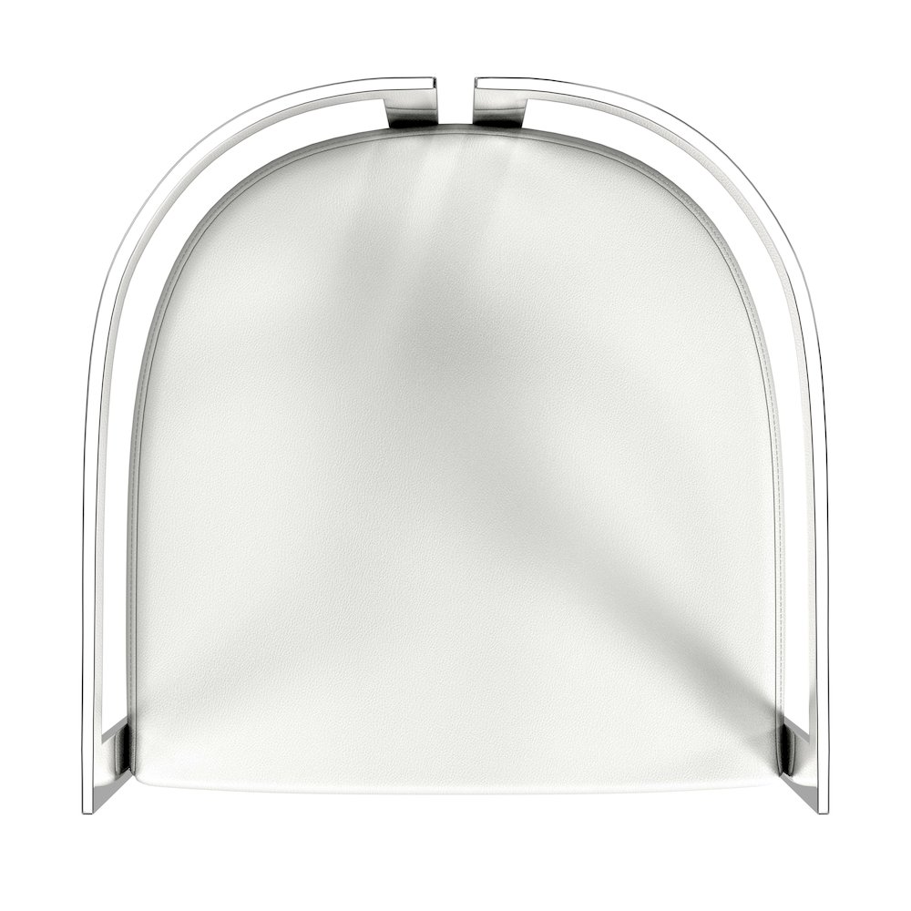 Clarence Faux Leather 28" Barstool, White. Picture 6