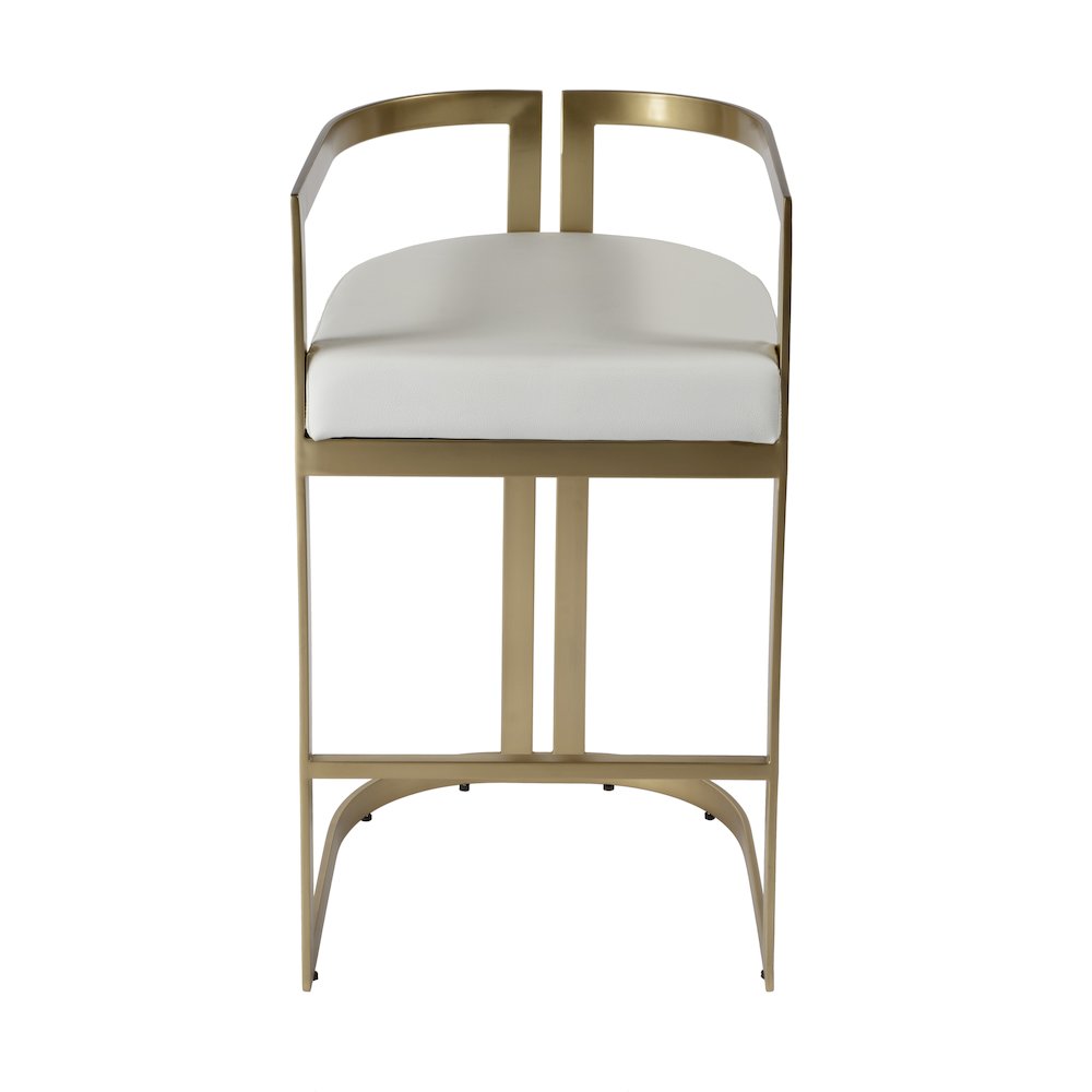 Clarence Faux Leather 28" Barstool, White. Picture 3