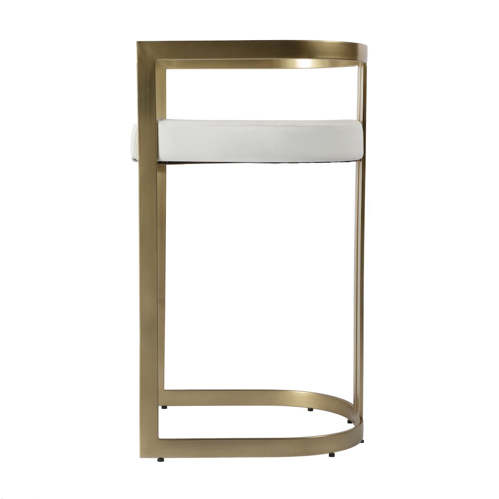 Clarence Faux Leather 28" Barstool, White. Picture 5