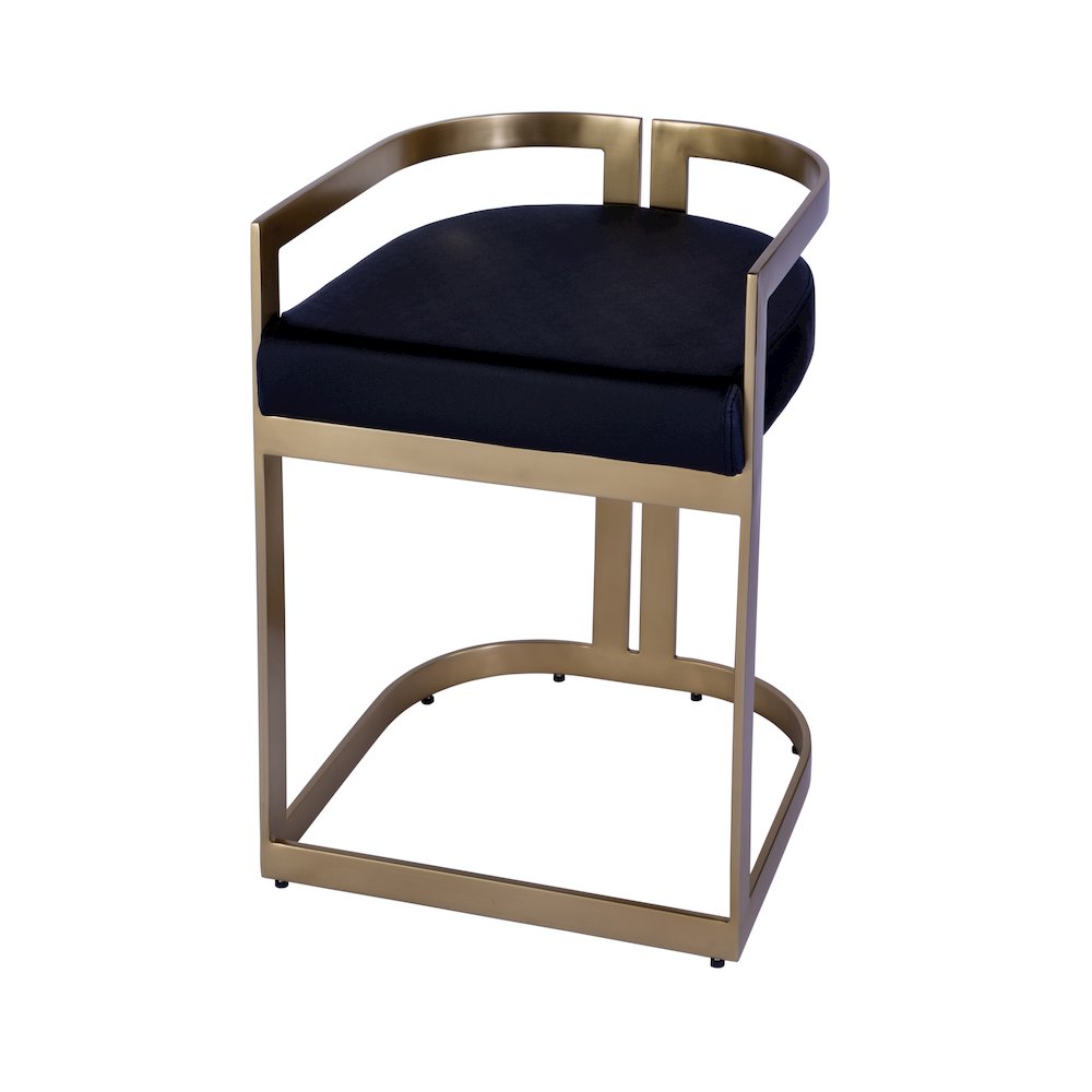Clarence Faux Leather 23" Dining Stool, Black. Picture 1