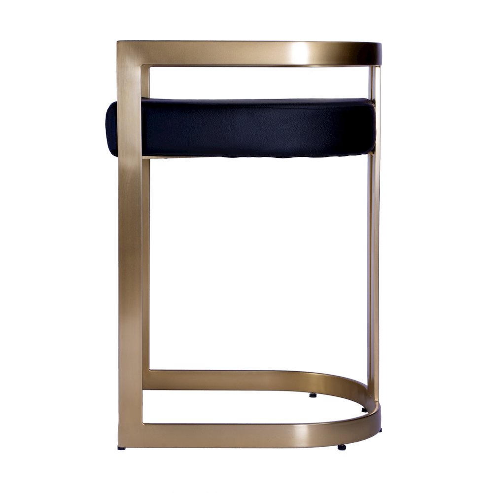 Clarence Faux Leather 23" Dining Stool, Black. Picture 2