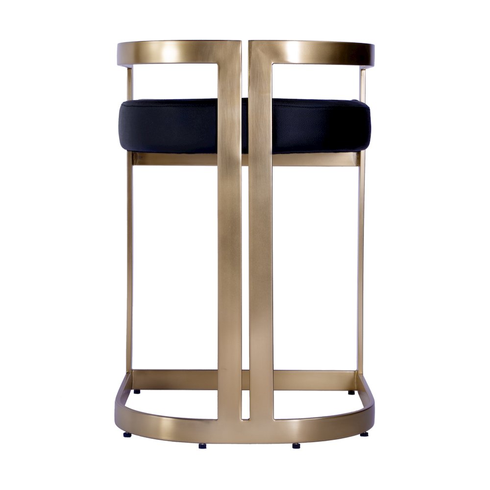 Clarence Faux Leather 23" Dining Stool, Black. Picture 3