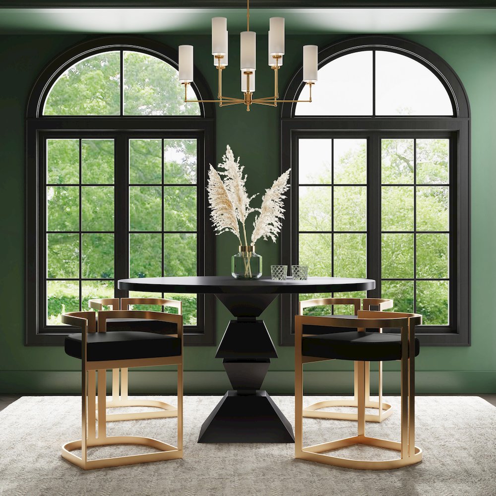 Clarence Faux Leather 23" Dining Stool, Black. Picture 5