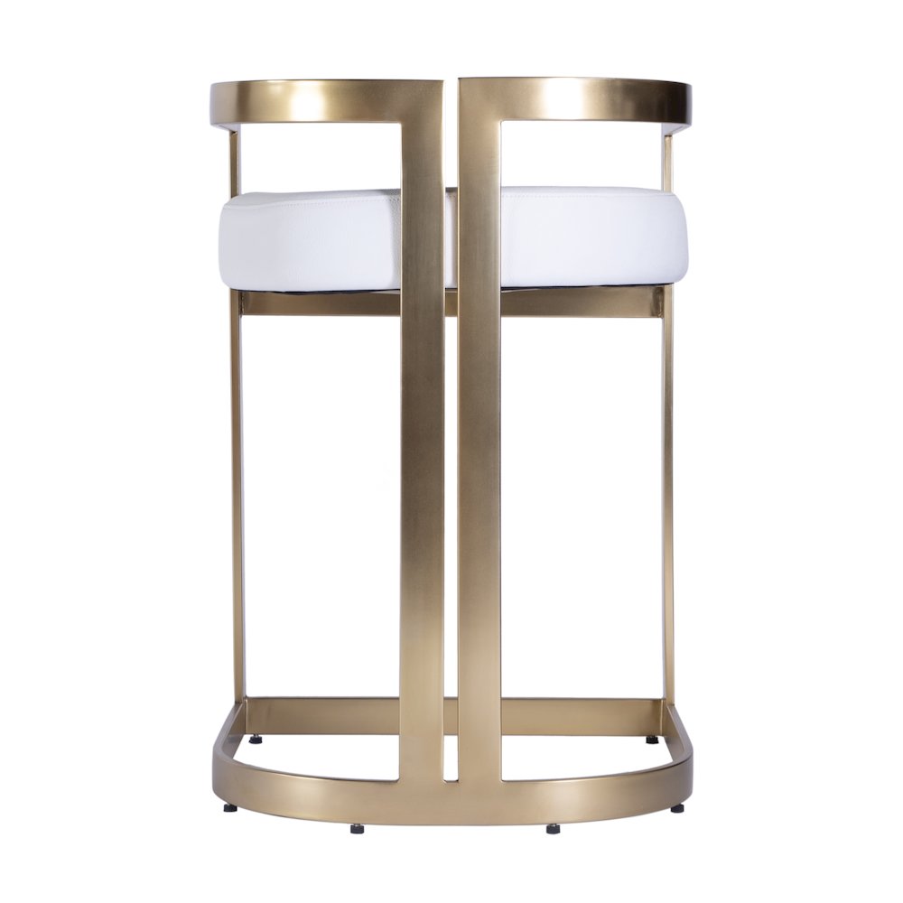 Clarence Faux Leather 23" Dining Stool, White. Picture 5