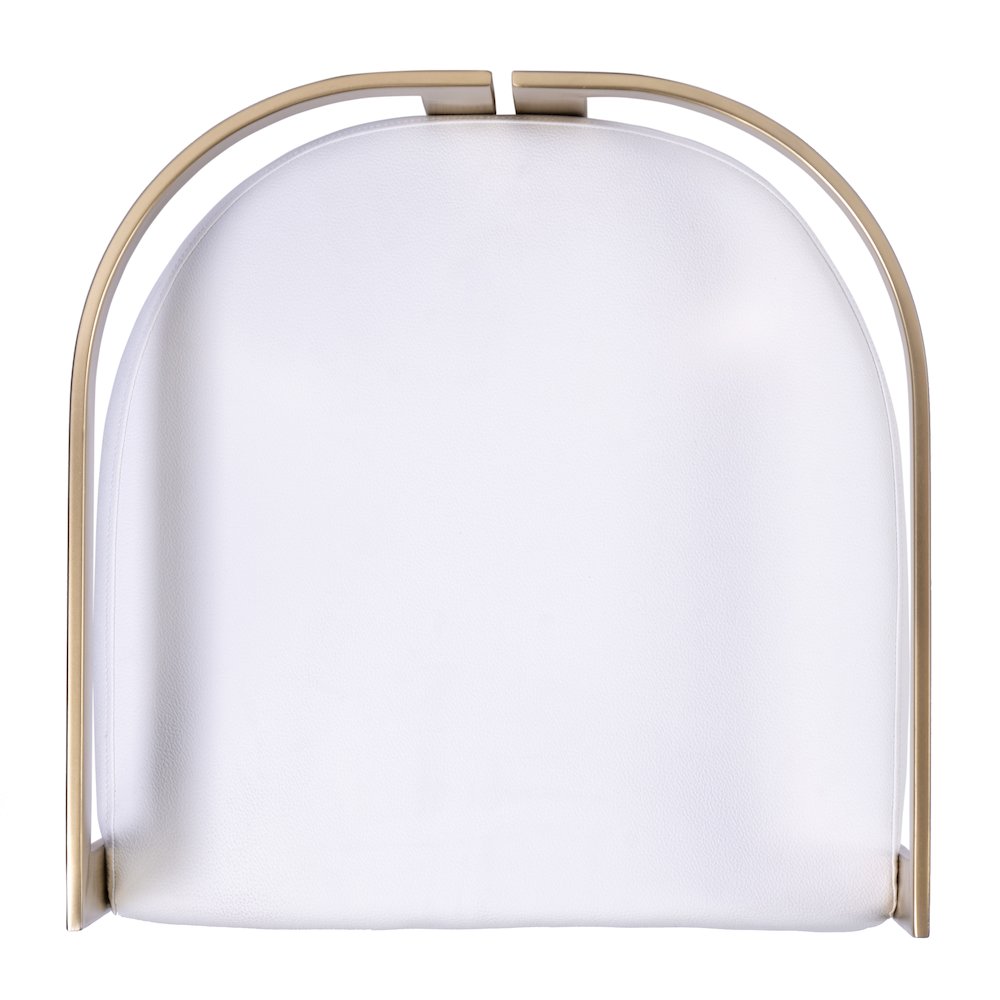 Clarence Faux Leather 23" Dining Stool, White. Picture 6