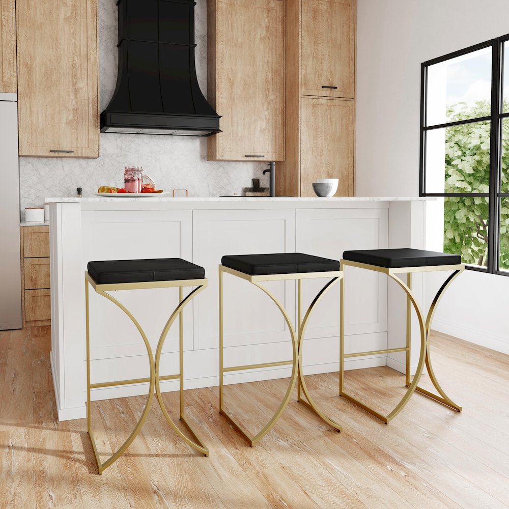 Natalya 31" Bar Stool, Black. Picture 7