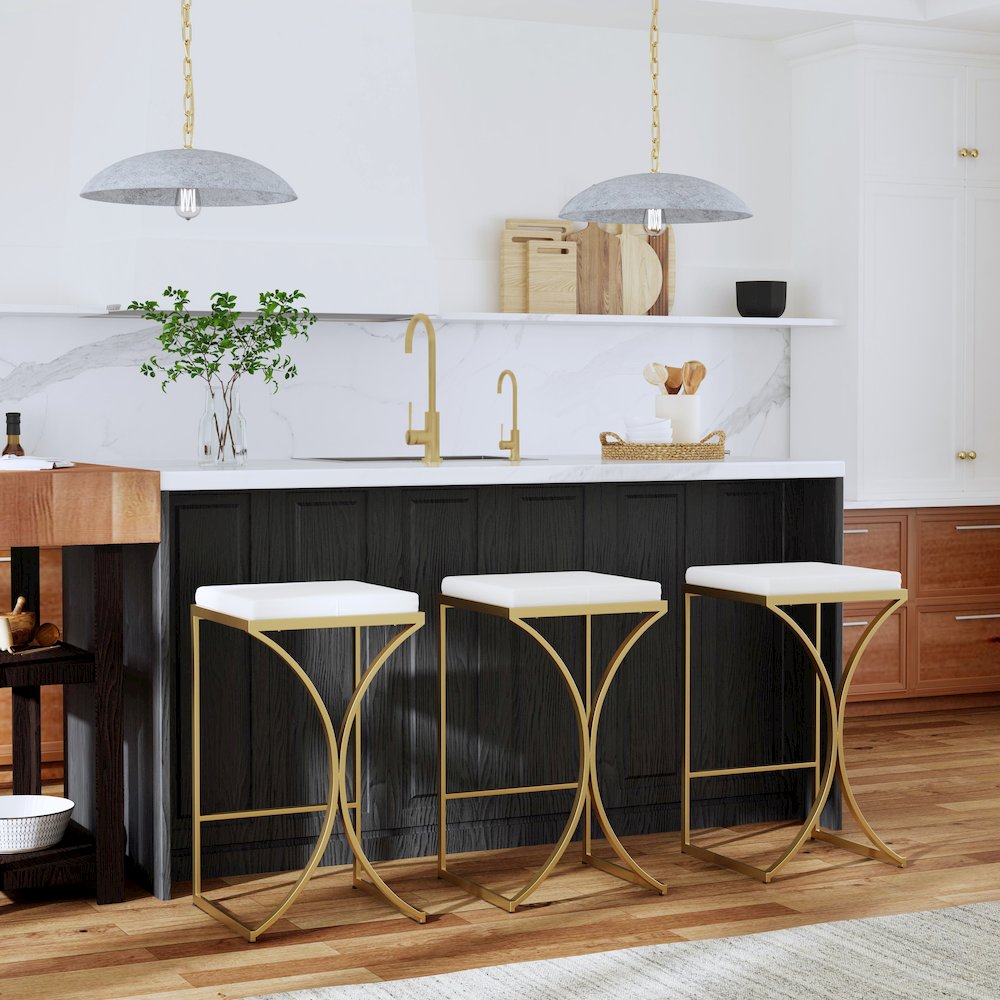 Natalya 31" Bar Stool, White. Picture 6