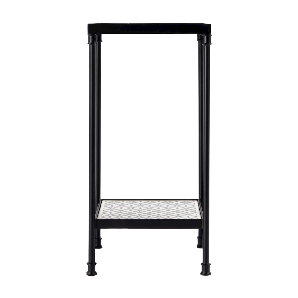 Lana Resin and Bone Inlay Side Table, Gray. Picture 4