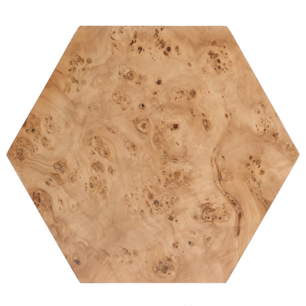 Billie Burl Hexagon Side Table, Brown. Picture 5