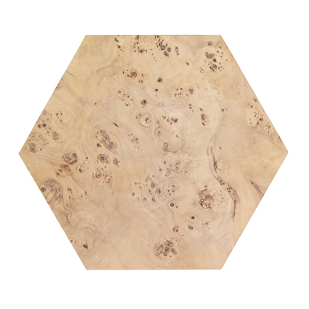 Billie Burl Hexagon Side Table, Light Brown. Picture 5