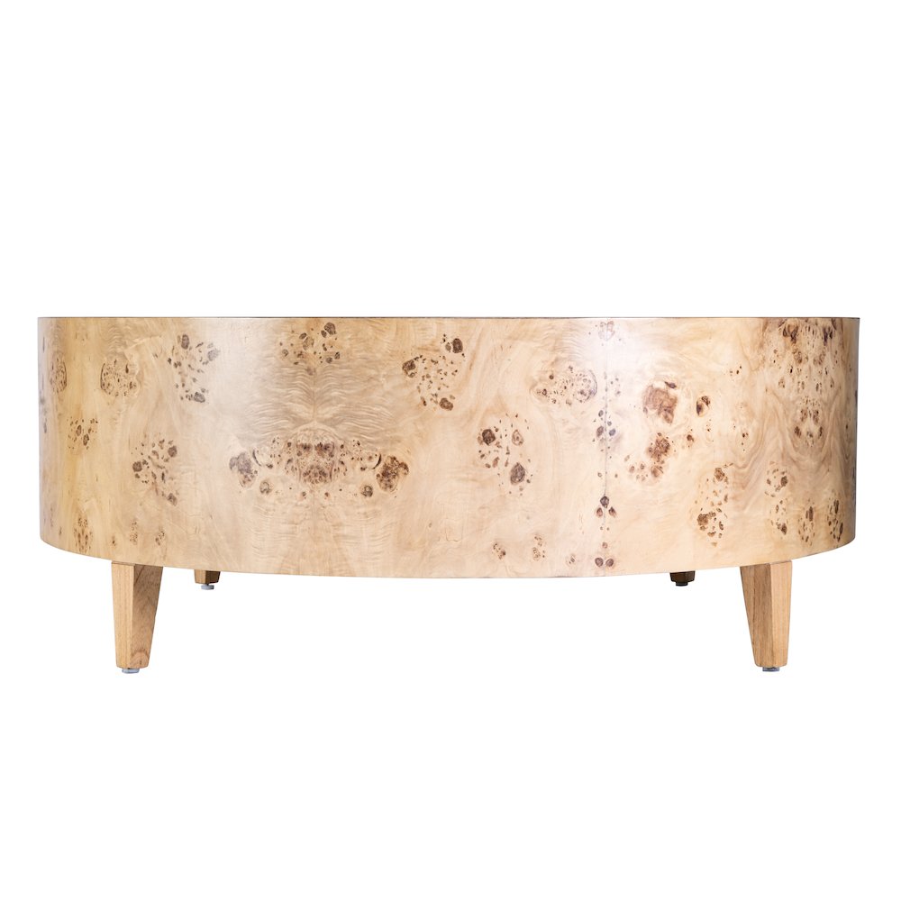 Billie Round Burl Coffee Table, Brown. Picture 2