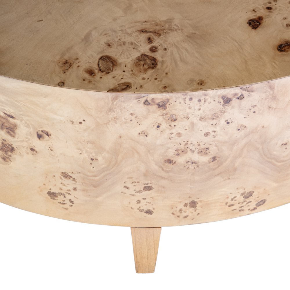Billie Round Burl Coffee Table, Brown. Picture 3