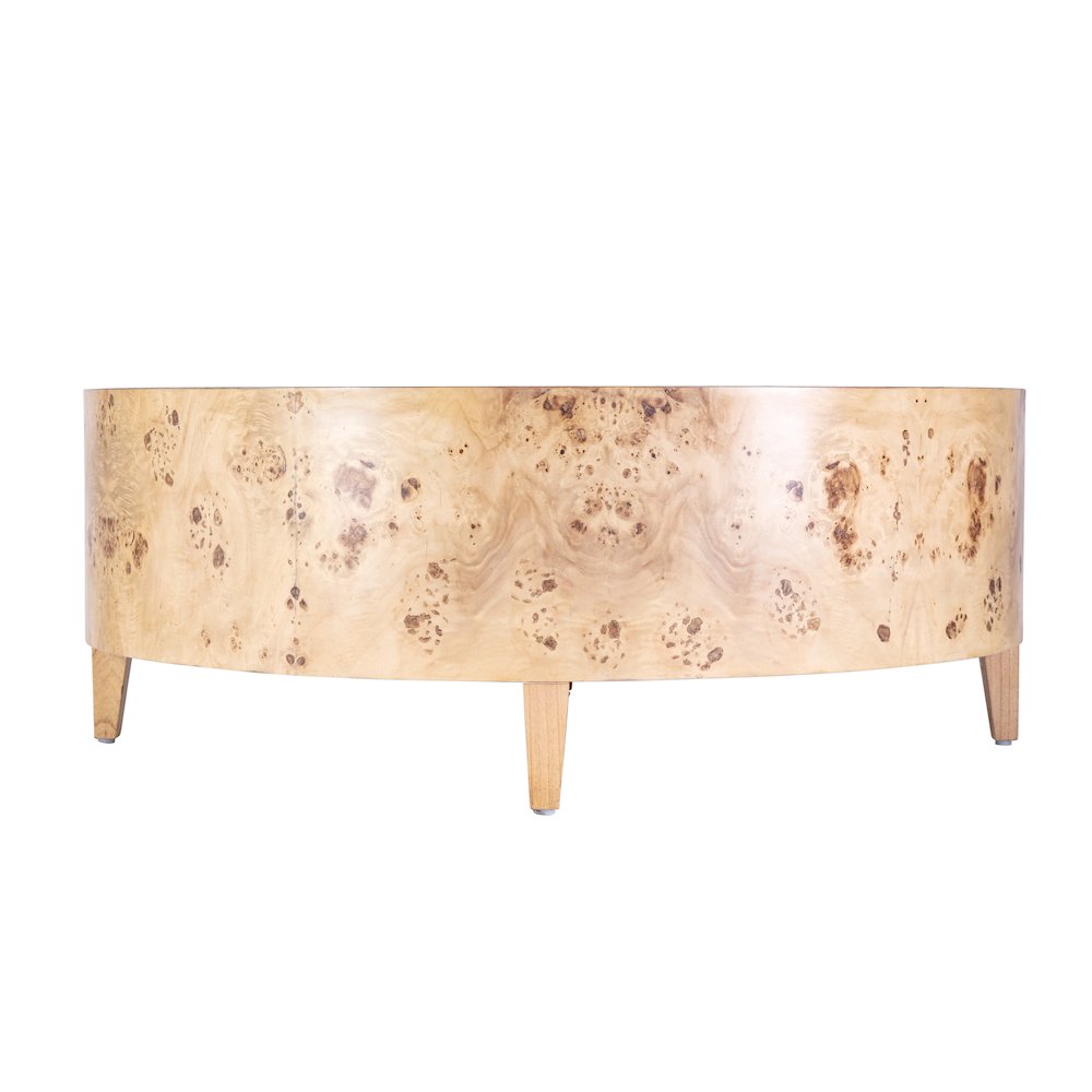 Billie Round Burl Coffee Table, Brown. Picture 4