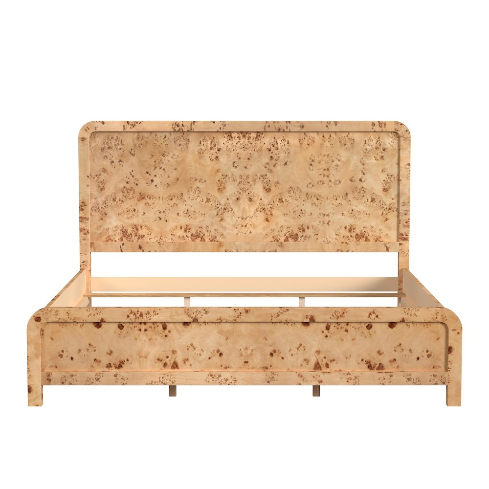 Cora King Burl Panel Bed, Brown. Picture 4