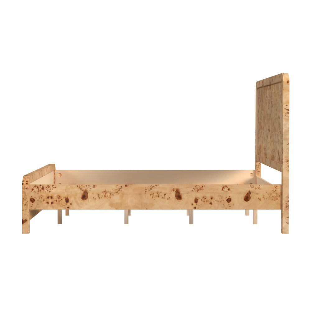Cora King Burl Panel Bed, Brown. Picture 5