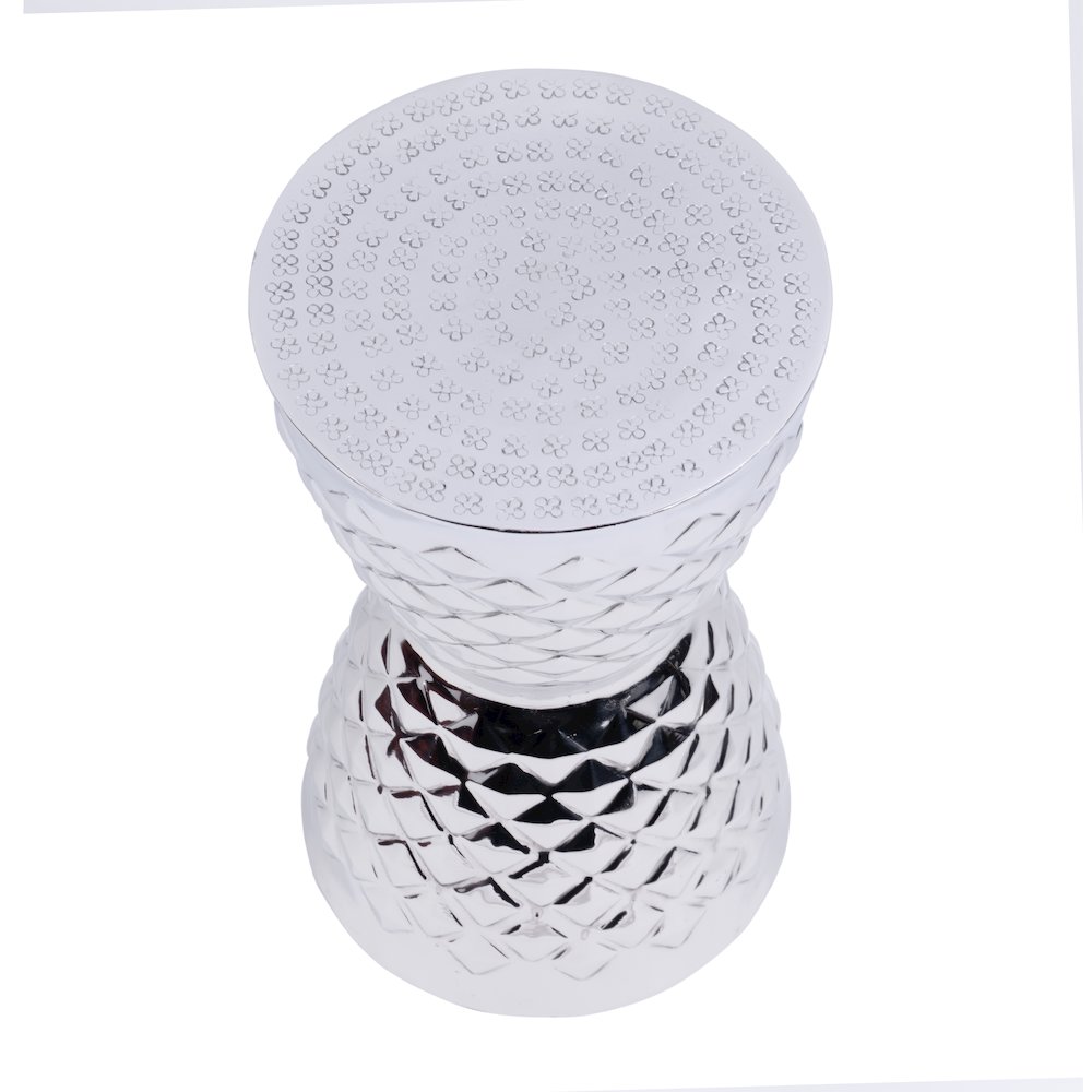Hudson Drum End Table, Silver. Picture 2