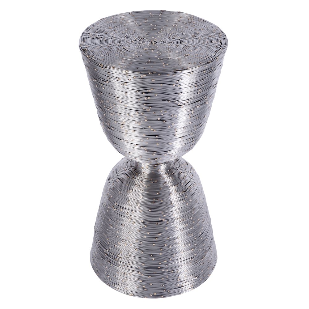 Angelo Drum End Table, Silver. Picture 1