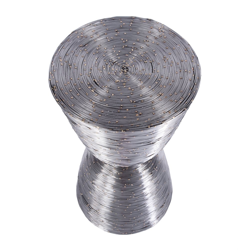Angelo Drum End Table, Silver. Picture 3