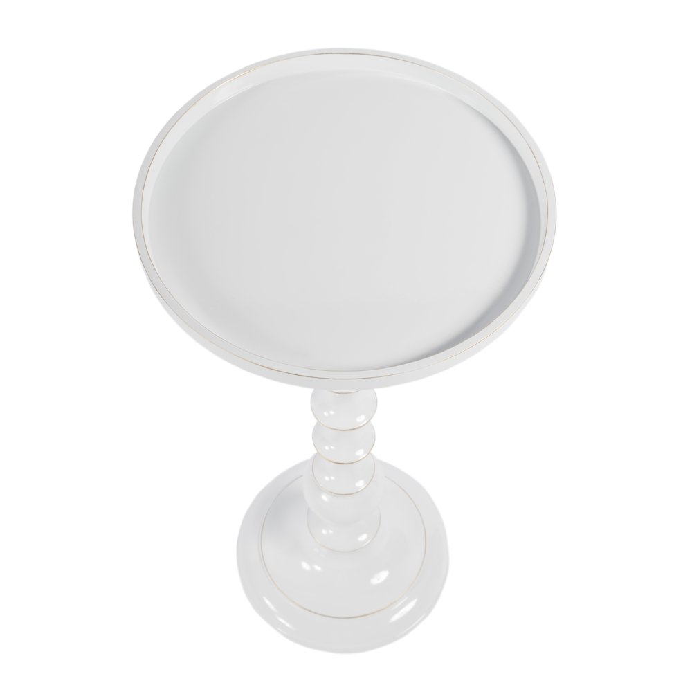 Mia 11 in. W Round Metal Side Table, White. Picture 3