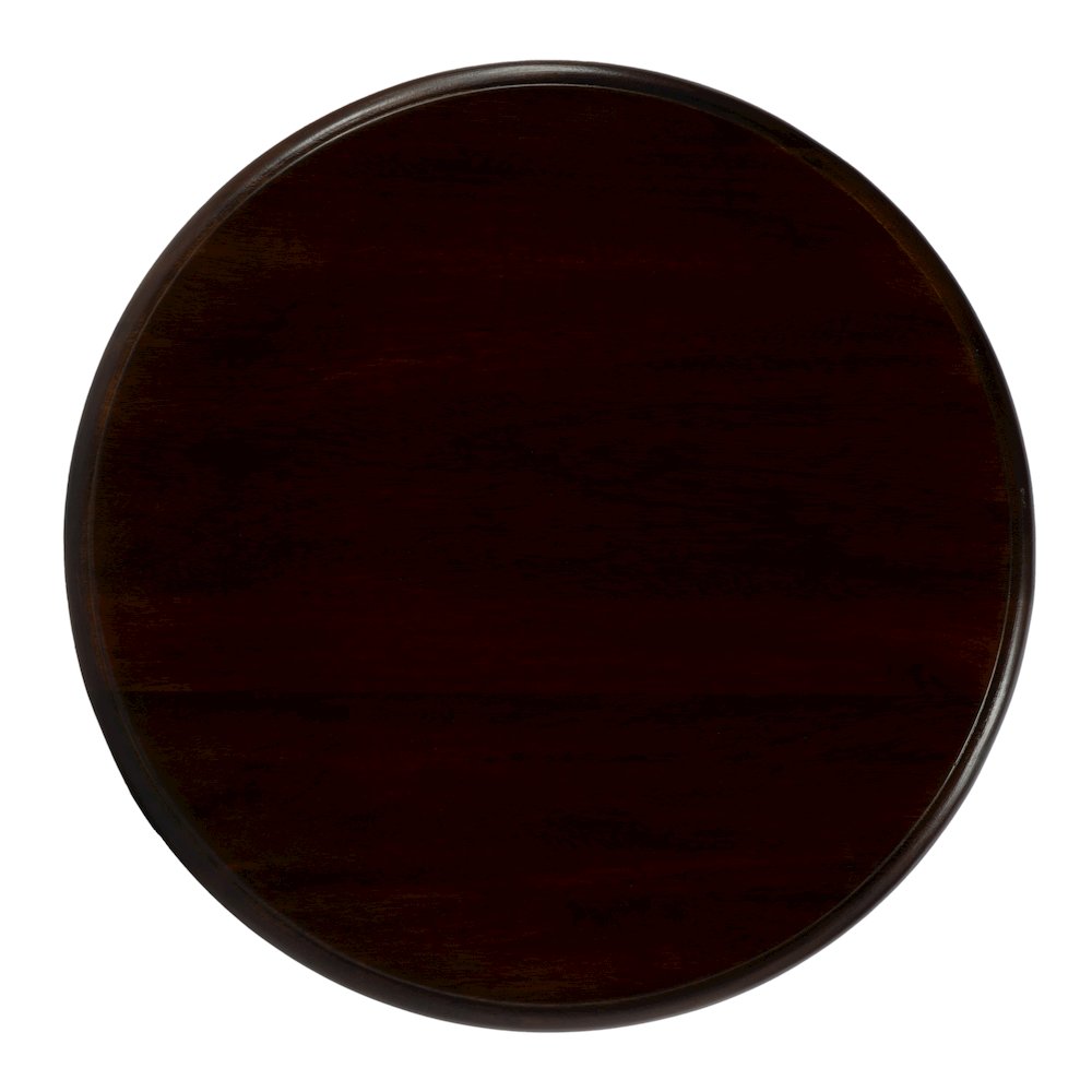 Tia 18 in. W Round Wood Pedestal Side Table, Brown. Picture 5