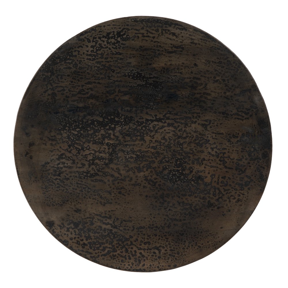Hattie 23.5 in. W Round Drum Coffee Table, Brown. Picture 3
