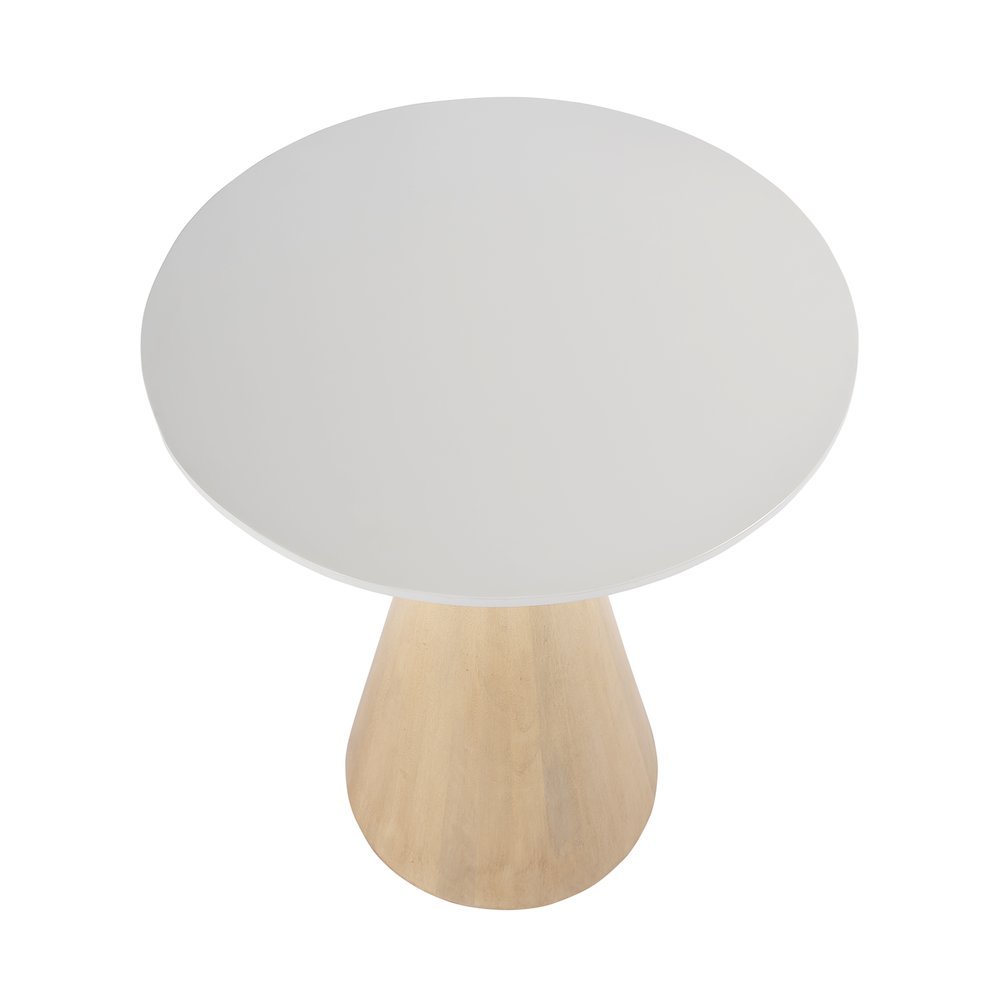 Via 20 in. W Round Solid Wood Side Table, Natural. Picture 3