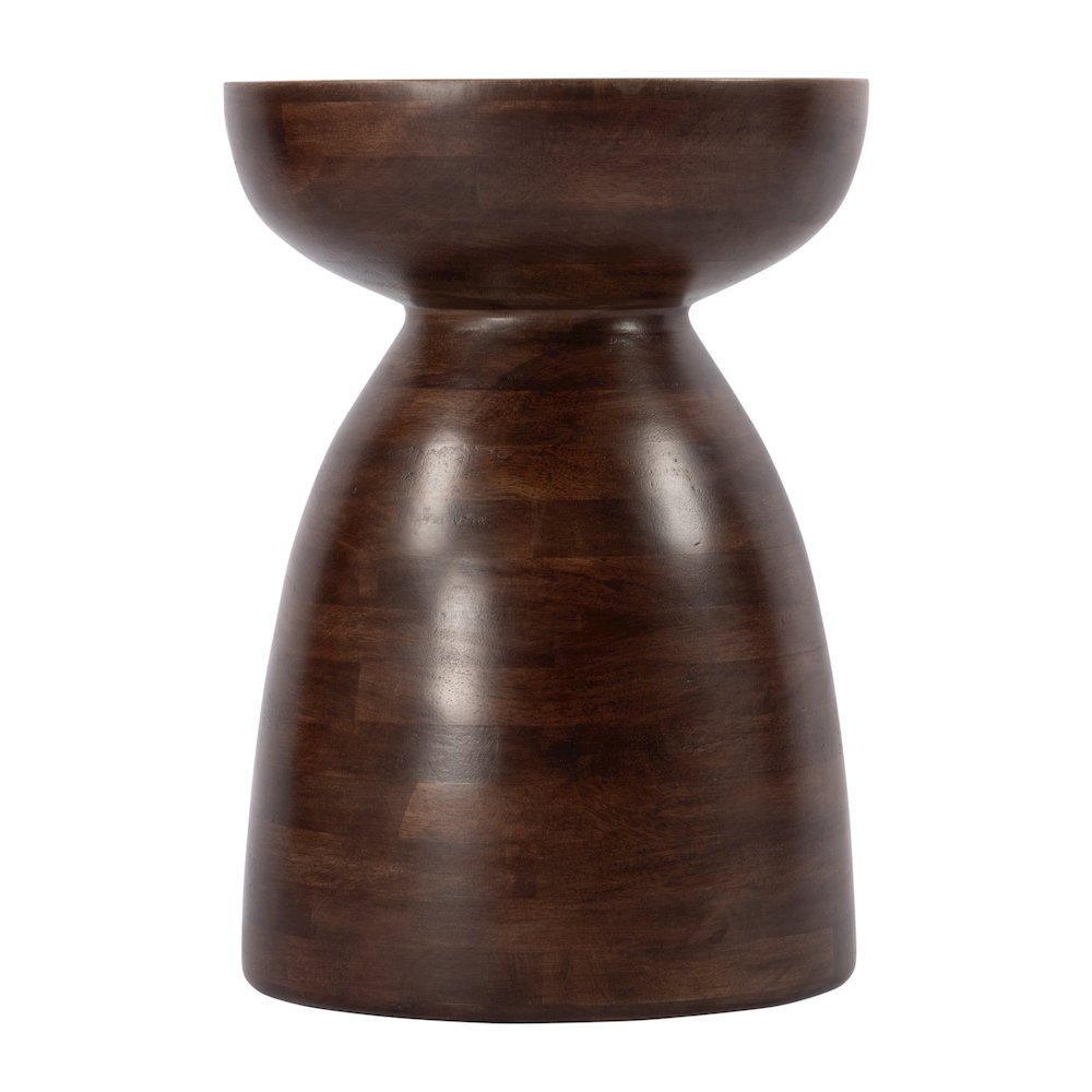 Hayes 13 in. W Round Solid Wood Side Table, Brown. Picture 2