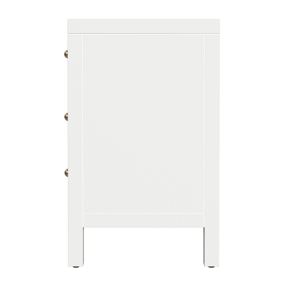 Nora 25 in. W Rectangular Wood 3 Drawer Nightstand, Smooth White. Picture 5