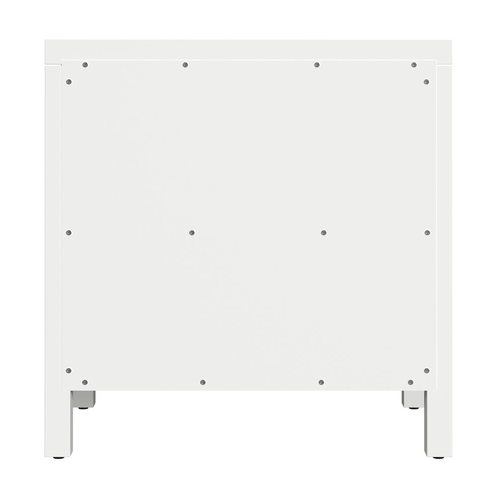 Nora 25 in. W Rectangular Wood 3 Drawer Nightstand, Smooth White. Picture 6